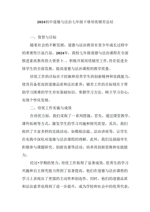 2024初中道德与法治七年级下册培优辅差总结.docx