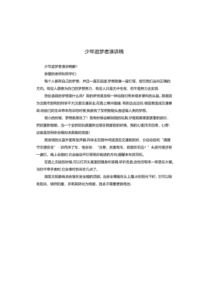 少年追梦者演讲稿.docx