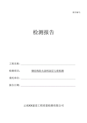 钢结构防火涂料涂层厚度检测报告（最新新）.docx