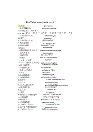 unit3Where-would-you-like-to-visit短语.docx