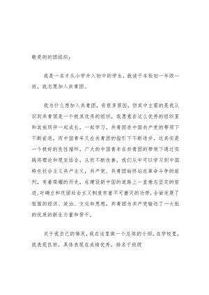 2024入团申请书精选（最新版）.docx
