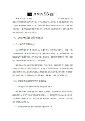 企业全面预算管理探析.docx