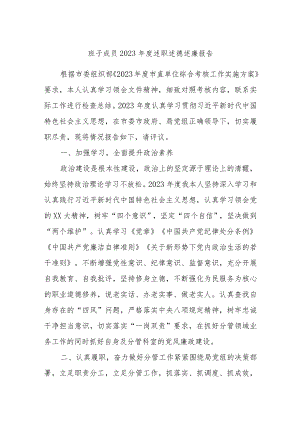 班子成员2023年度述职述德述廉报告.docx
