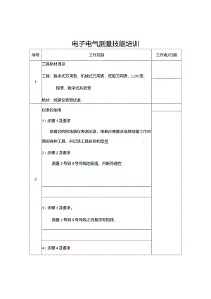 航空公司培训资料：仪表测量工卡(万用表兆欧表LCR表等）.docx