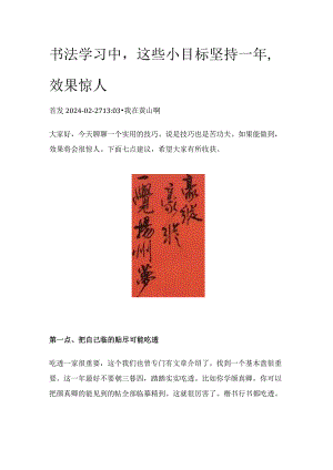 书法学习中这些小目标坚持一年效果惊人.docx