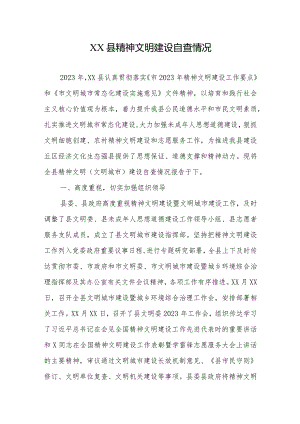 XX县精神文明建设自查情况.docx