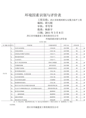 环境因素识别表(市政工程).docx
