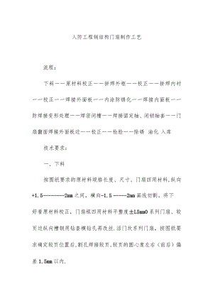 人防工程钢结构门扇制作工艺.docx