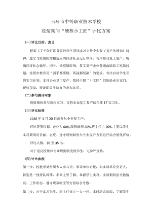 疫情期间“硬核小工匠”评比方案（终稿）.docx