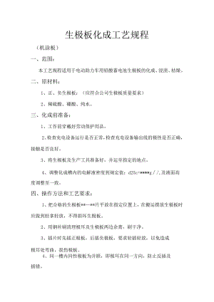 生极板化成工艺设计规程完整.docx