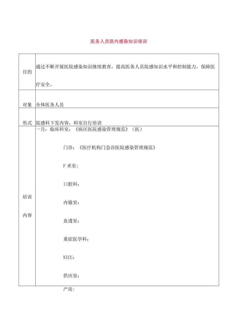 医务人员院内感染知识培训.docx_第1页