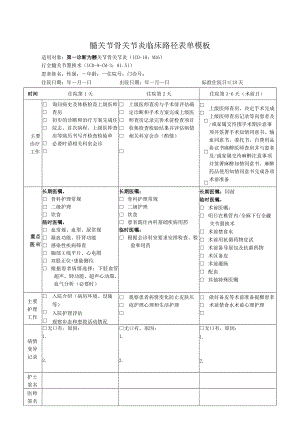 髋关节骨关节炎临床路径表单模板.docx