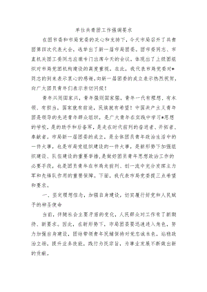 单位共青团工作强调要求.docx