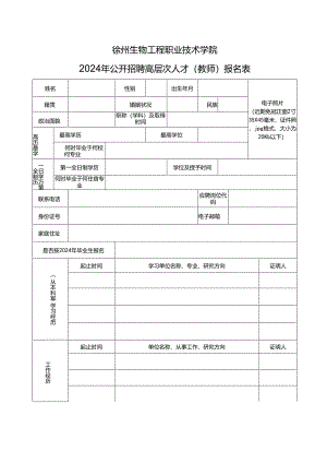 徐州市公开招聘工作人员报名登记表.docx