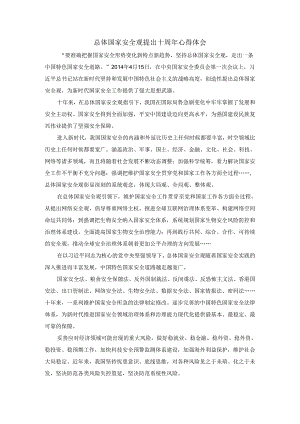 总体国家安全观提出十周年心得体会.docx