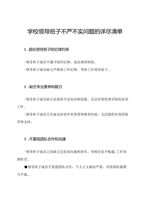 学校领导班子不严不实问题的详尽清单.docx