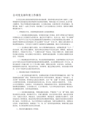 公司党支部年度工作报告.docx