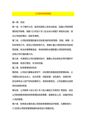 公司财务章程模板.docx