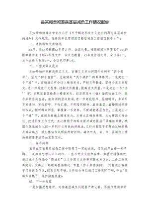 县某局贯彻落实基层减负工作情况报告.docx