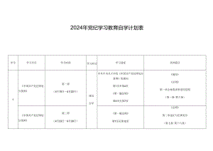 （3篇）2024年党纪学习教育自学计划表.docx