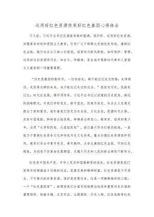 运用好红色资源传承好红色基因心得体会.docx