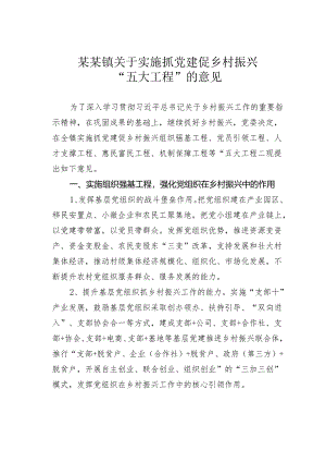 某某镇关于实施抓党建促乡村振兴“五大工程”的意见.docx