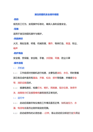 液压挖掘机安全操作规程.docx