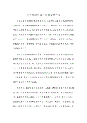 培育创新型国有企业心得体会.docx