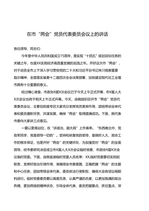 在市“两会”党员代表委员会议上的主持讲话.docx