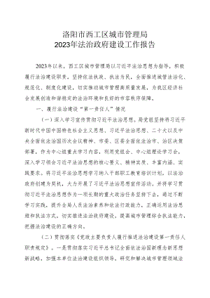 西工区应急管理局主要负责人履行法治建设第一责任人职责情况.docx