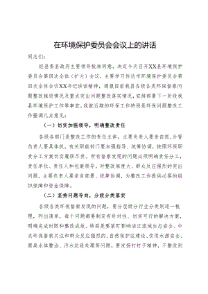 在环境保护委员会会议上关于问题整改的讲话.docx