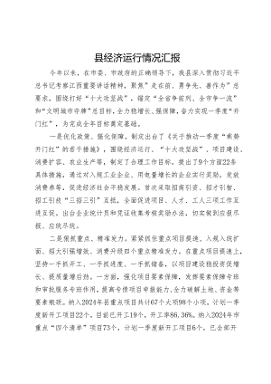 县近期经济运行情况汇报.docx