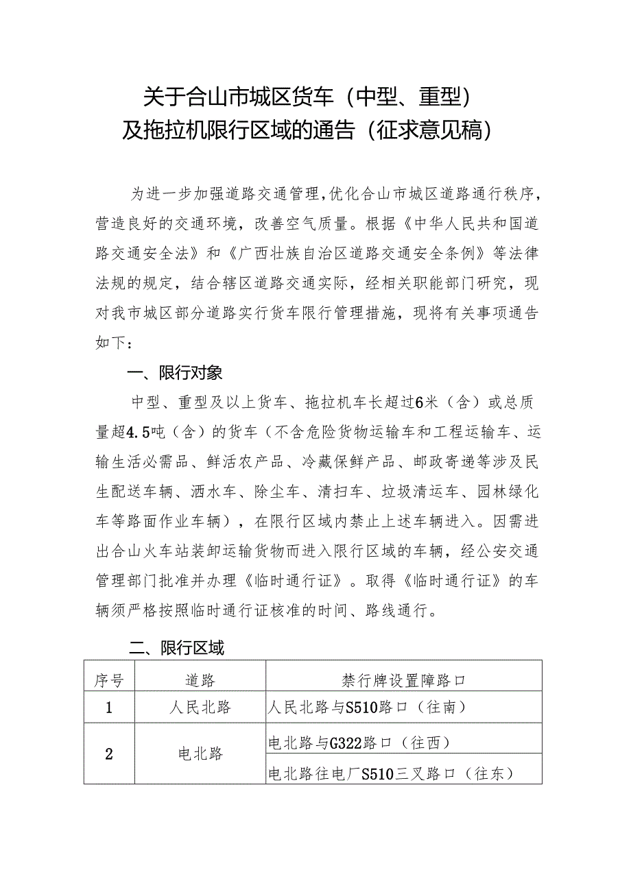 合山市城区货车（中型、重型）及拖拉机限行区域.docx_第1页