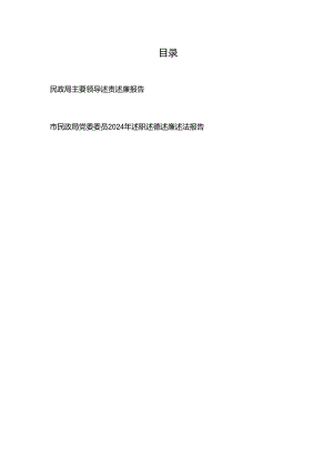 2024民政局主要领导述责述廉报告+市民政局党委委员2024年述职述德述廉述法报告.docx