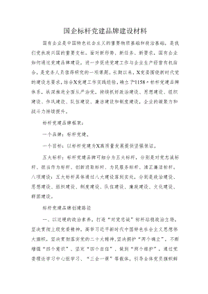 国企公司标杆党建品牌建设材料.docx