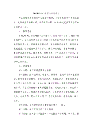 2024年中心组理论学习计划.docx