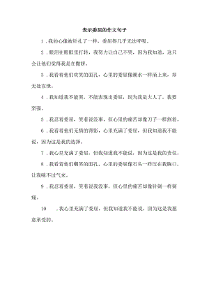 表示委屈的作文句子.docx