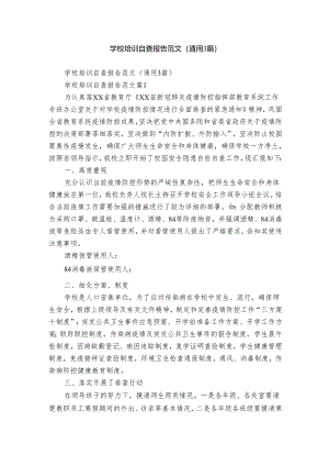 学校培训自查报告范文（通用3篇）.docx