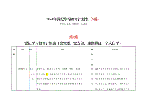 完整2024开展党纪学习教育工作计划学习计划多篇资料参考.docx