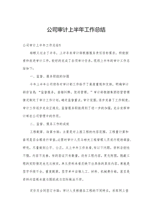 公司审计上半年工作总结.docx