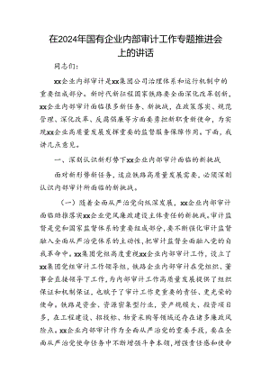 在2024年国企公司内部审计工作专题推进会上的讲话.docx