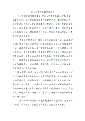 在五四青年表彰发言致辞.docx
