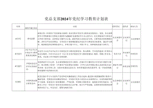 党纪学习教育学习计划安排表格(五篇合集）.docx