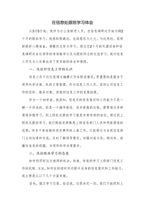 信息调研处跟班学习体会.docx