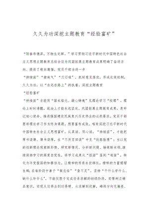久久为功深挖主题教育“经验富矿”.docx