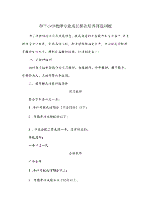 和平小学教师专业成长梯次培养评选制度.docx