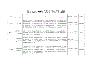 2024年党纪学习教育个人学习计划安排表格.docx