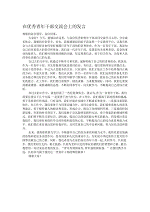 在优秀青年干部交流会上的发言.docx