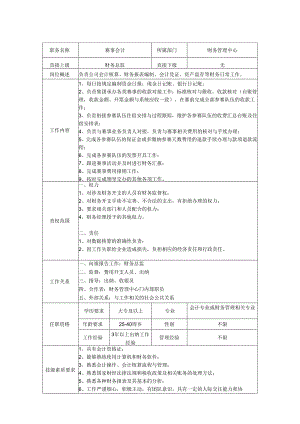 赛事会计-岗位职责说明书.docx