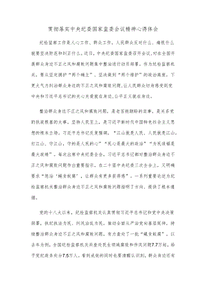 贯彻落实中央纪委国家监委会议精神心得体会.docx